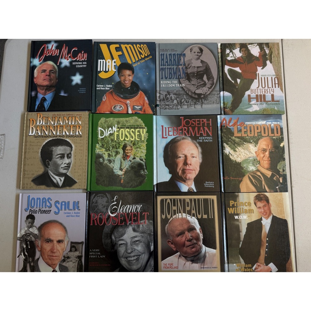 Lot of 12 Biography Books for Kids Harriet Tubman Mae Jemison Eleanor Roosevelt